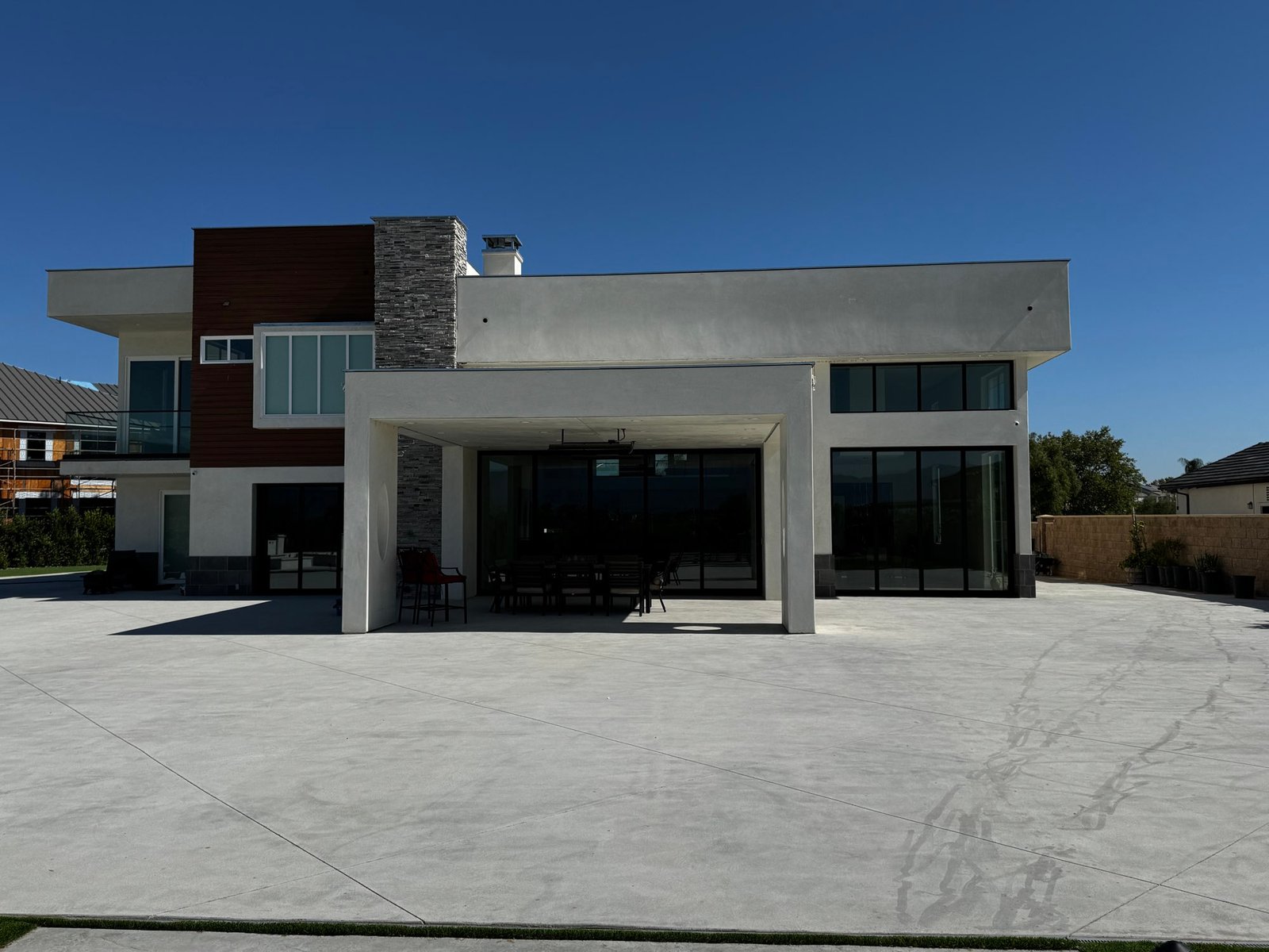 Large concrete patio cleaned at a Lake Elsinore home